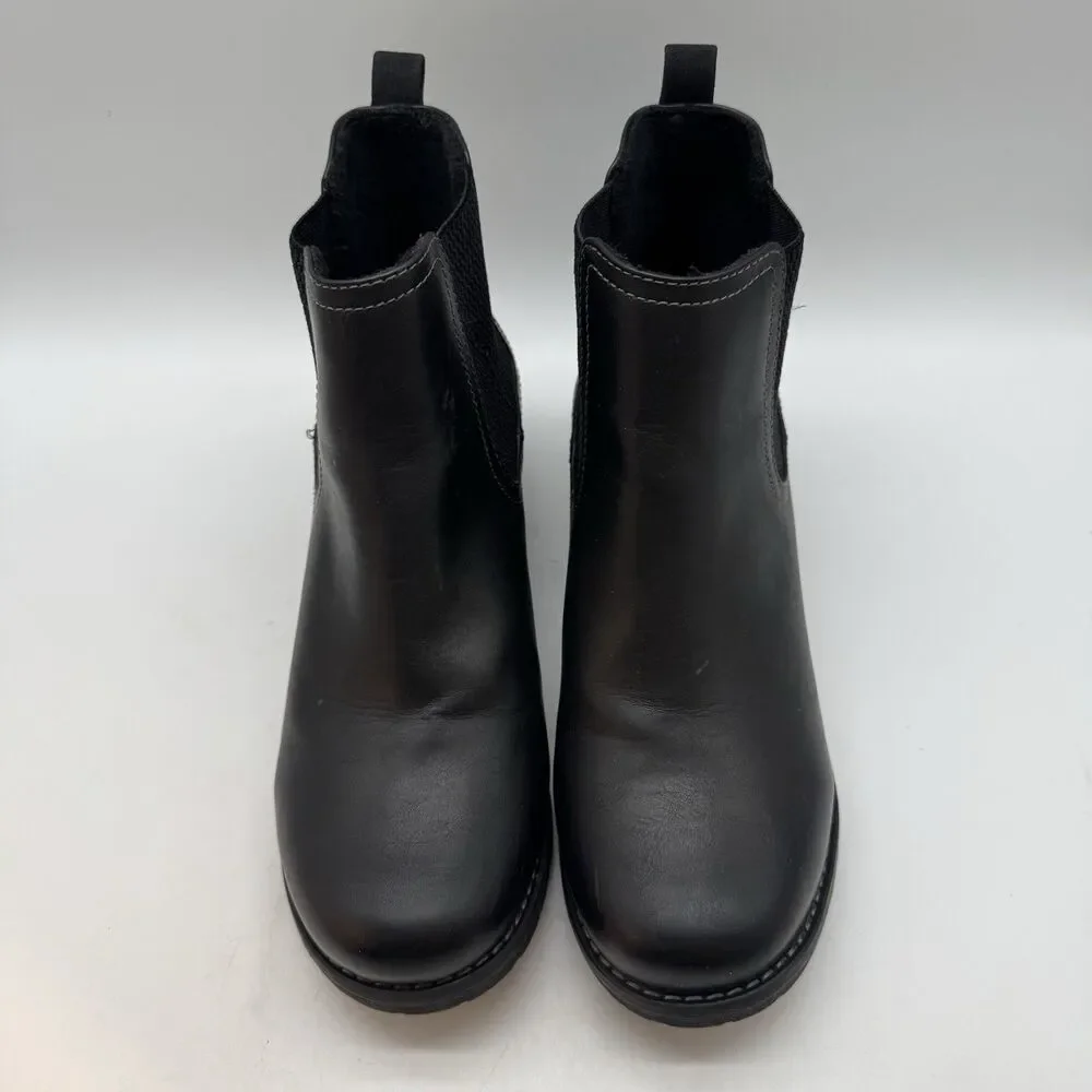 Eastland Jasmine Chelsea Boots Woman's 8.5W Black Faux Leather Chunky 2149-01